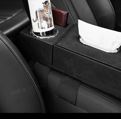 BLALION Car Armrest Mat Height Increase Pad Car Tissue Storage Box Cup Holder Armrest Protect Cushion Elbow Support Arm Cover