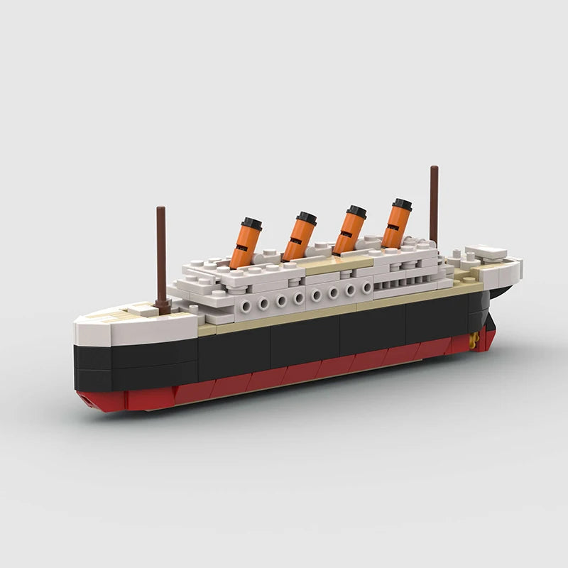 RMS Cruise Sank Titanic Break In Half With Case Model Sets Ship Building Blocks MOC Shipwreck Boat Construction Kid Toys Gifts