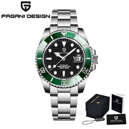PAGANI DESIGN Men Automatic Mechanical Watches Luxury Sport Dive Clock NH35 Auto Date Sapphire 40MM Watch For Men reloj hombre