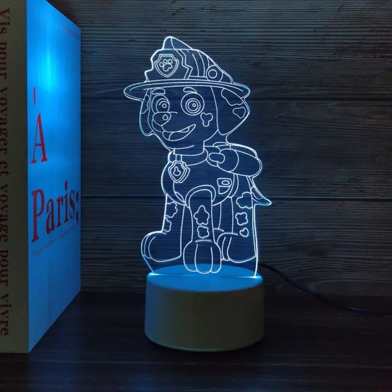 Paw Patrol Cartoon Series 3D Lamp Anime Figure Bedside Table Lamp Led Night Lamp Creative Ornaments Children Toys Birthday Gifts