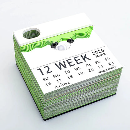 Calendario de escritorio Panda 2025 Calendario Bloc de notas Calendario de escritorio creativo Bloc de notas de bricolaje Calendario de arte 3D Tallado de papel Regalo Casa