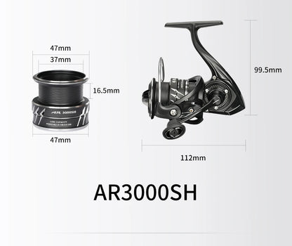 TSURINOYA NEW Spinning Fishing Reel ARTEMIS 800 1500S 2500SH 3000SH Shallow Spool Versatile Long Casting Reel High Speed Wheel