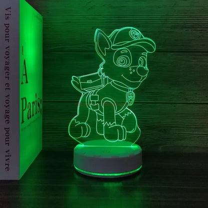 Paw Patrol Cartoon Series 3D Lamp Anime Figure Bedside Table Lamp Led Night Lamp Creative Ornaments Children Toys Birthday Gifts