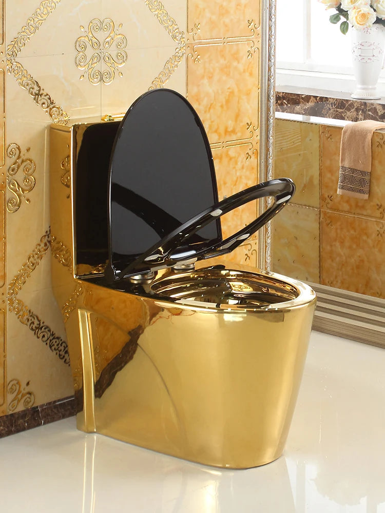Artistic European style golden toilet siphon type deodorant toilet for adults, bathroom, household use