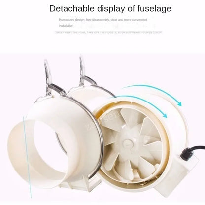 4/5/6 inch 110-220V Exhaust Fan Home Silent Inline Pipe Duct Fan Bathroom Extractor Ventilation Kitchen Toilet Wall Ventilator