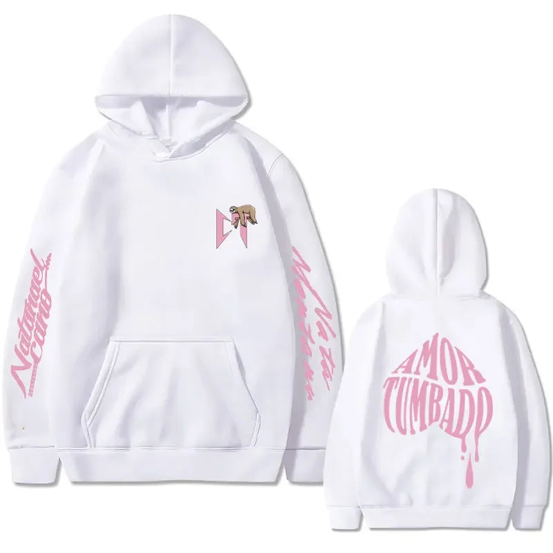 Singer Natanael Cano Amor Tumbado Pink CT Sloth Print Hoodie Men's Fashion Casual Sweatshirt Male Hip Hop Oversized Streetwear