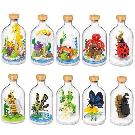 Assembly Mini Blocks Animal Ladybird Model Insect Bricks DIY Educational Toys Gifts Girls Christmas Present Pet Shop Wisehawk