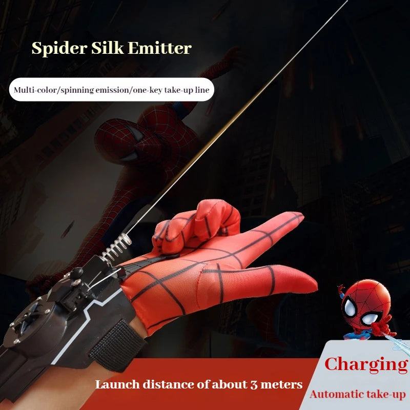 2024 New Ml Legends Spiderman Web Shooters Usb Charging Spider Man Wrist Launcher Cosplay Peter Parker Props Gloves Toys Gifts