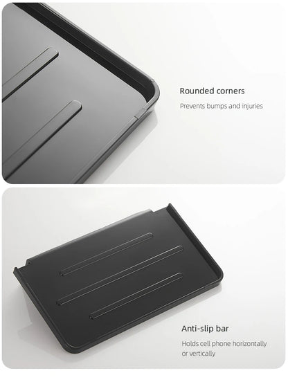 ABS Bathroom Shelf Storage Rack Black Shelves Wall Holder Shower Basket Phone Storage Bathroom Organization WB8011