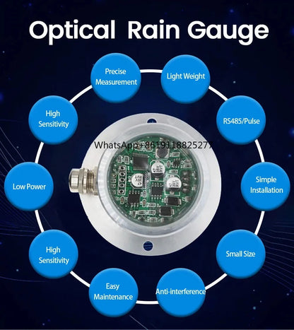 Optical Rain Sensor Dual-Channel Outdoor Meteorological Rain Gauge Monitoring High-Precision Rainwater Transmitter