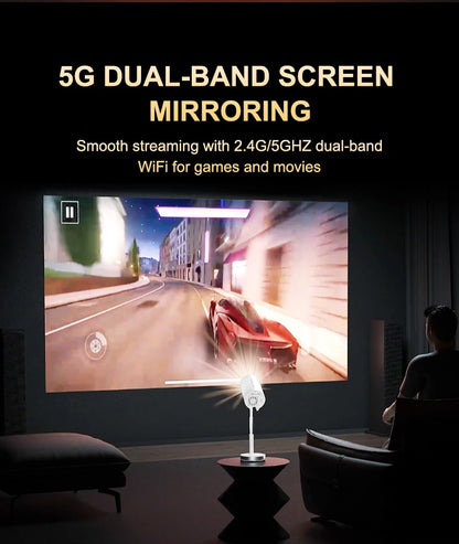 TS-3 Smart Projector 2.4G 5G WIFI With HIFI Speaker Hidden Lift Gimbal Home Theater