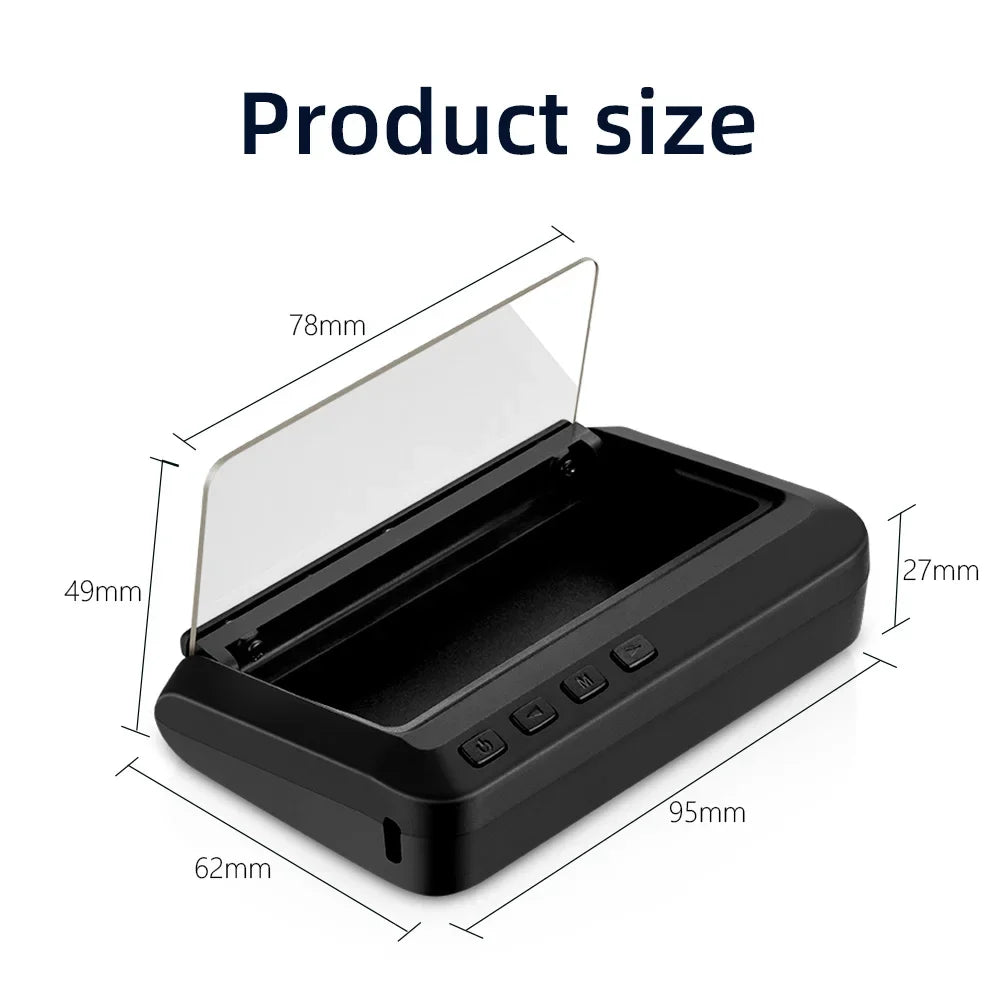 Smart Head Up Display OBD2 GPS Digital Speedometer Direction System Tachometer Projector Water Temp Voltage Turbo Security Alarm