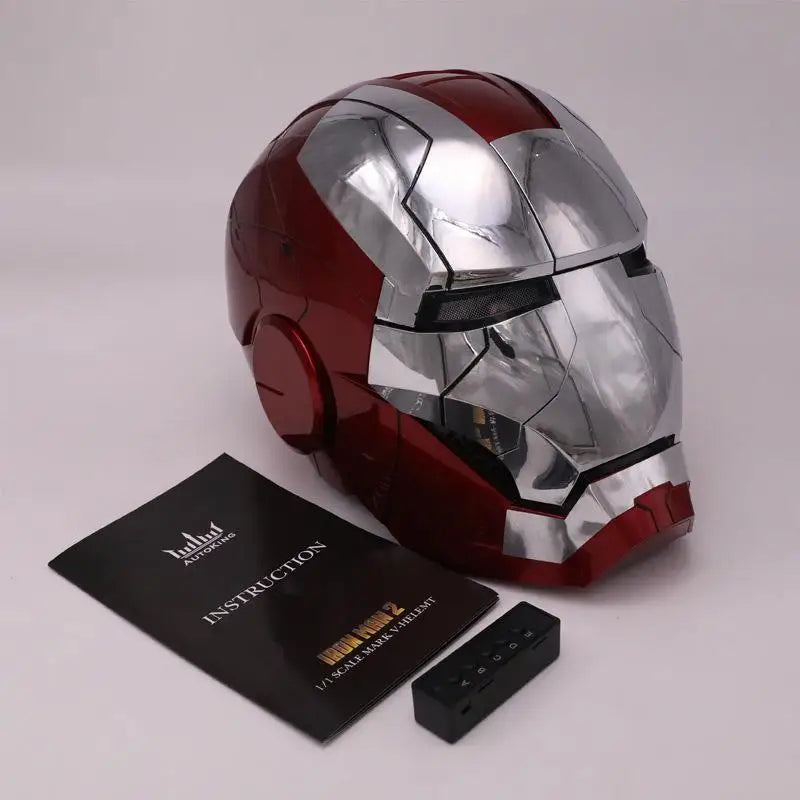 Avenger Iron Man Mk-5 Helmet Electric 1/1 Mk5 Helmet Remote & Voice Control Cosplay Light Led Ironman Action Figure Toys Gifts