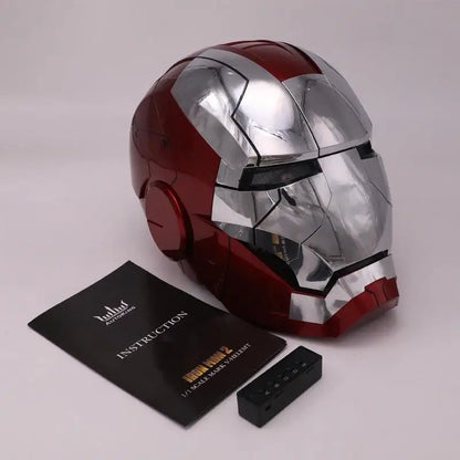 Avenger Iron Man Mk-5 Helmet Electric 1/1 Mk5 Helmet Remote & Voice Control Cosplay Light Led Ironman Action Figure Toys Gifts