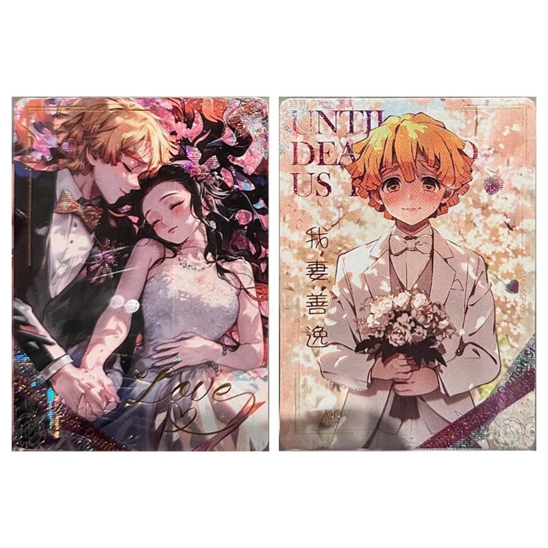 Anime Demon Slayer Kamado Tanjirou Kochou Shinobu Iguro Obanai Kanroji Mitsuri Rare Collectible Cards Birthday Gifts Kid Toys