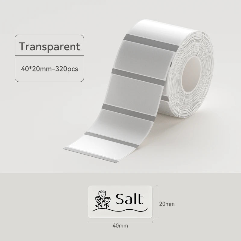 Thermal Transparent Label Sticker for NiiMbot B1/B21/B3S/B31 Printer Anti-Oil Waterproof Tear-Resistant Label Paper