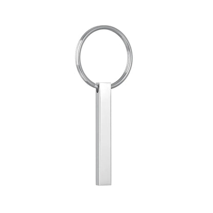 Llaveros personalizados de acero inoxidable con barra 3D, llaveros con texto grabado en los 4 lados, nombre, fecha, logotipo, llaveros personalizados, anillos, regalo de amor