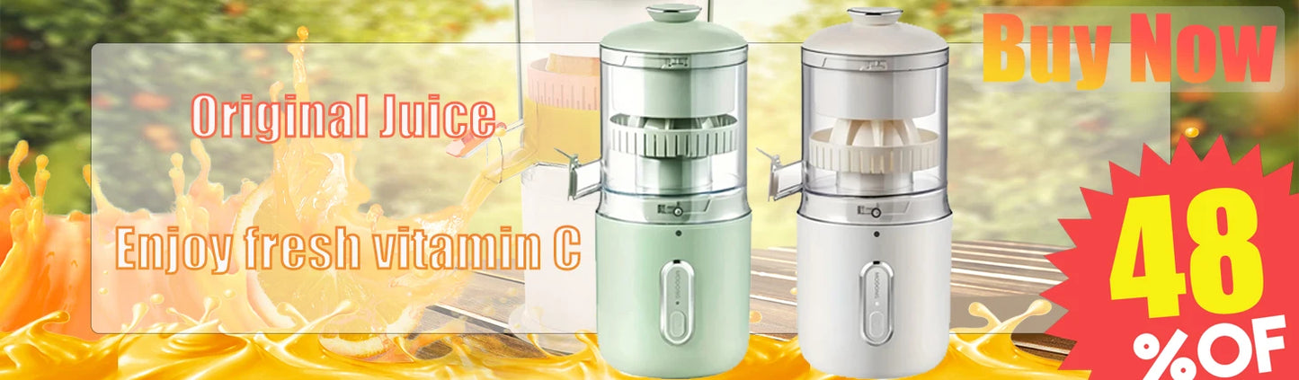 45W Electric Juicer 1500mAh Rechargeable Automatic Blender Fruit Squeezer  Portable Shakes Smoothie Fruit Separation Raw Juicer