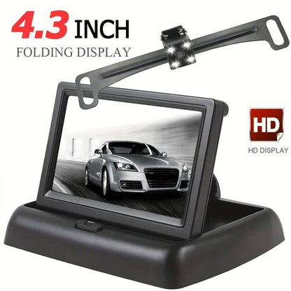 4led Car Rear View Backup Camera 4.3inch HD Display LCD Monitor Parking System Full Set For Pickup Van RV Easy Installation