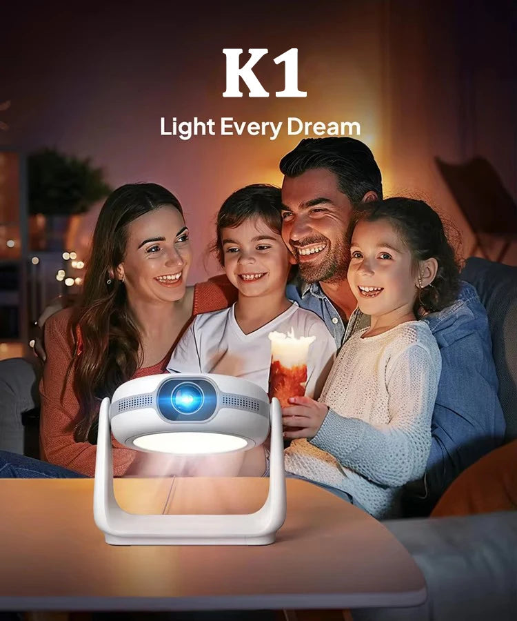 Salange 2024 Best K1 Android WIFI BT 380ANSI mini projector with battery adjustable stand Smart Home Theater video proyector