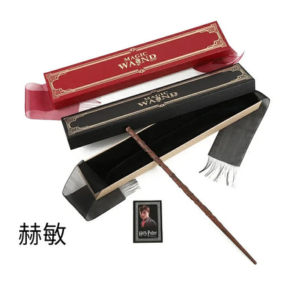 21styles Harry Magic Wand with Hot Stamping Ribbon Box Character Cards Resin Material Cosplay Hermione Prop Voldemort Potter Toy