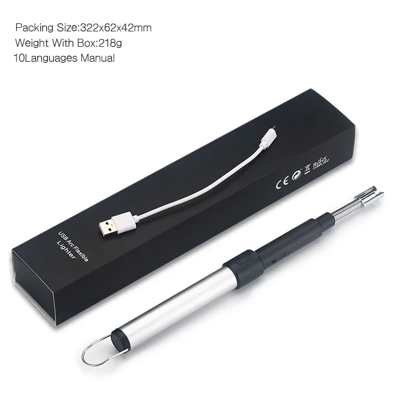 Ultra long telescopic arc ignition gun, kitchen extended igniter, outdoor barbecue camping, cross-border pulse lighter,windproof