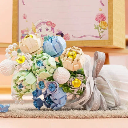 Blocs de construction Wekki Bouquet de fleurs éternelles Cadre photo Puzzle à monter soi-même Jouet créatif Cadeau d'anniversaire Collection Ornement