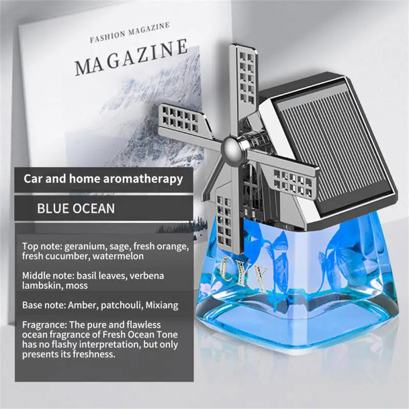 Auto Instrument Panel Air Freshness Solar Energy Deodorization Rotation Windmill Design Light Solid Perfume Car Durable