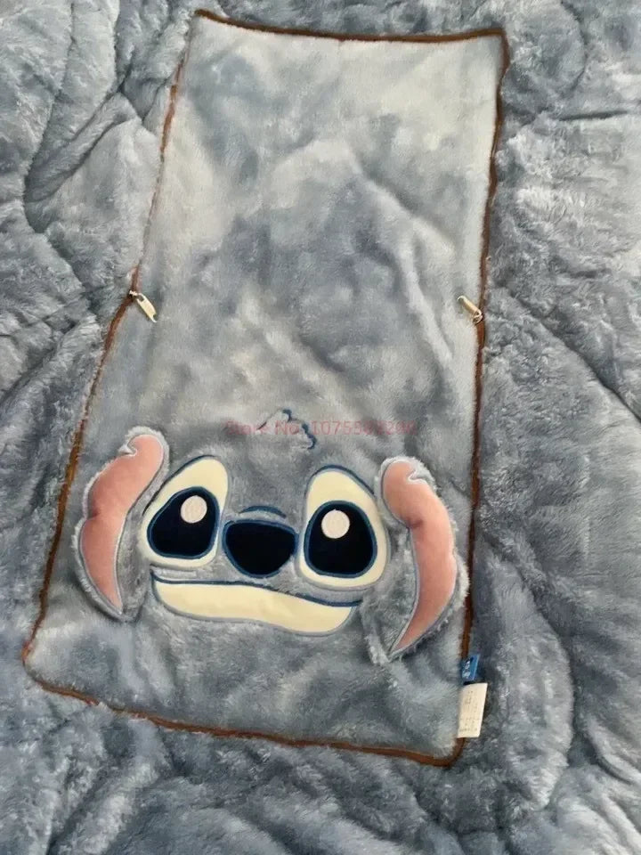 Stitch Disney Throw Pillow Blanket 2-in-1 Kawahiran Velvet Throw Pillow Thickened Nap Blanket Living Room Christmas Gift