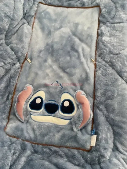 Stitch Disney Throw Pillow Blanket 2-in-1 Kawahiran Velvet Throw Pillow Thickened Nap Blanket Living Room Christmas Gift