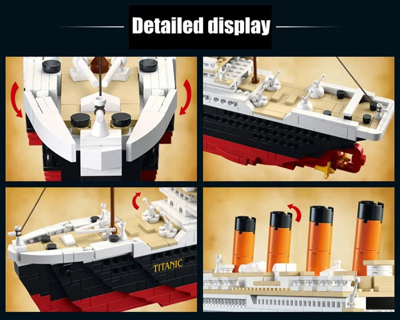 RMS Titanic Cruise Boat Ship Building Blocks Sets,10294  Compatible Bricks City Model Building Kits 3D Hobbies For Children Toys