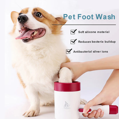 Automatic Pet Dog Foot Washer Cleaner Brush Soft Silicone needle Dog Paw Wash Cleaner Cup Paw Washing Cup Washer for Dogs Cats