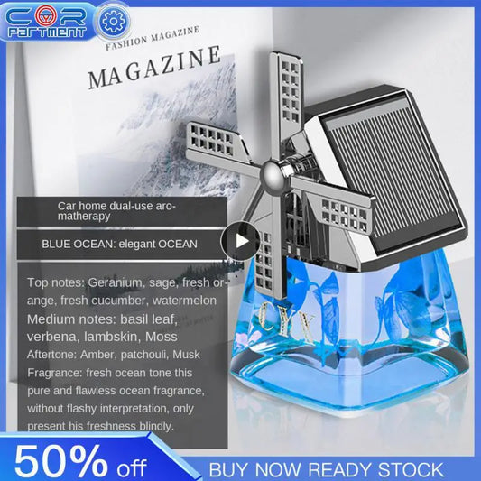 Auto Instrument Panel Air Freshness Solar Energy Deodorization Rotation Windmill Design Light Solid Perfume Car Durable