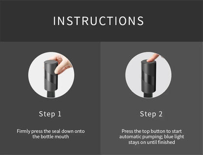 2024 Mini Automatic Wine Cap Electric Vacuum Wine Stopper Sealed Storage Vacuum Memory Wine Stopper Push Style Wine Cork Tools