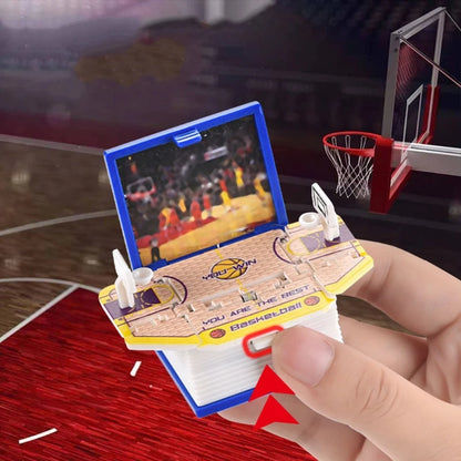 3D Mini Football Basketball Fold Book Keychain Toys Anxiety Stress Relief Toys Sensory Toys Birthday Gift Backpack Keychain