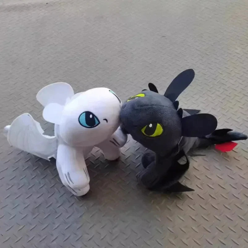 20cm Plushies Dragon Toys Toothless Toys Kawaii White Black Dinosaurs Animal Stuffed Plush Toys Kid Birthday Gifts for Kids Boy
