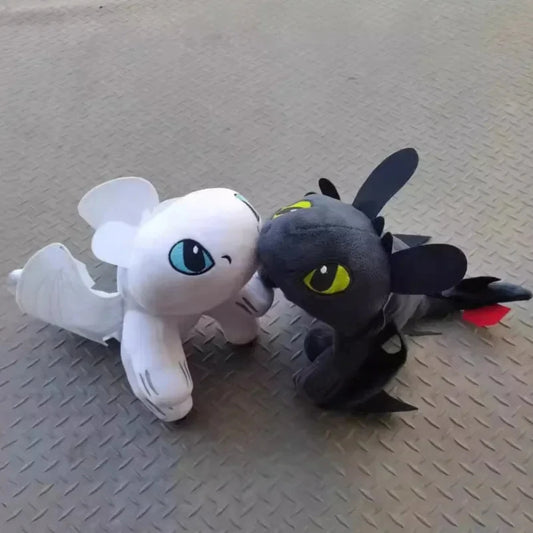 20cm Plushies Dragon Toys Toothless Toys Kawaii White Black Dinosaurs Animal Stuffed Plush Toys Kid Birthday Gifts for Kids Boy