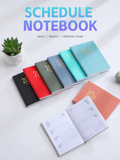 2025 A7 Mini Agenda Book Portable Diary Weekly Planner Notebooks To Do List English Notepad With Calendar School Office Supplies