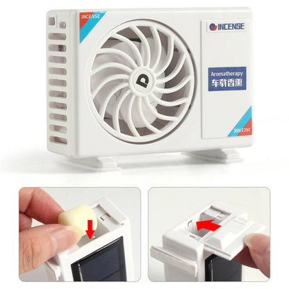 Modelo de aire acondicionado Ambientador de coche Tablero de instrumentos Energía solar Ventilador Difusor Clip de ventilación de aire Acondicionador de aire Forma Fragancia