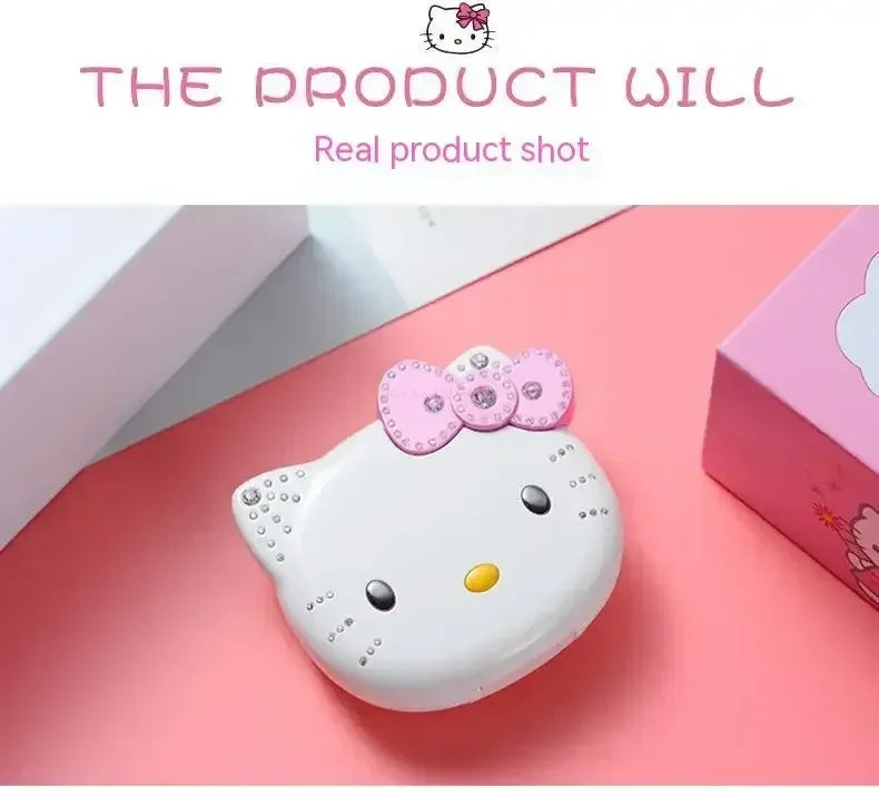 Sanrio Hello Kitty Flip Phone New Cartoon Cute Children White Pink Kawaii Mini Phone Children Birthday Gifts Fashion Model Toys