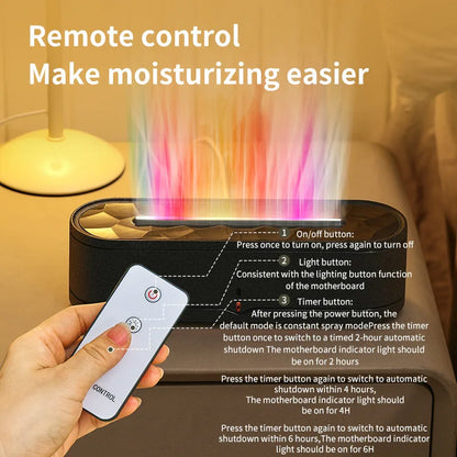 Rainbow Aroma Diffuser Fire Flame USB Air Humidifier for Home Room Fragrance Essential Oil Diffuser Remote Control Aromatherapy