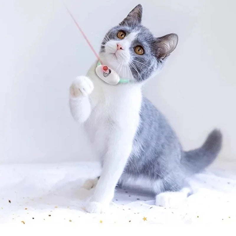 Smart Laser Tease Cat Collar Electric USB Rechargeable Pointer Kitten Automatic Toys Interactive Training Pet Goods