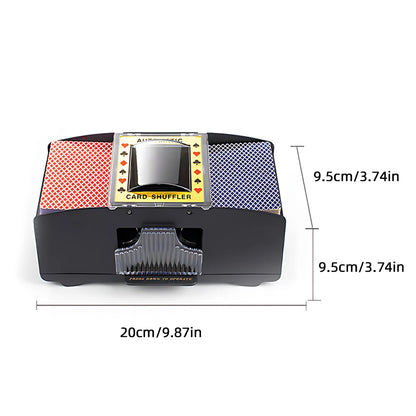 Mélangeur de cartes automatique 1/2 jeux Mélangeur de cartes de poker électrique Mélangeur à piles USB pour jeux de cartes Fête à domicile