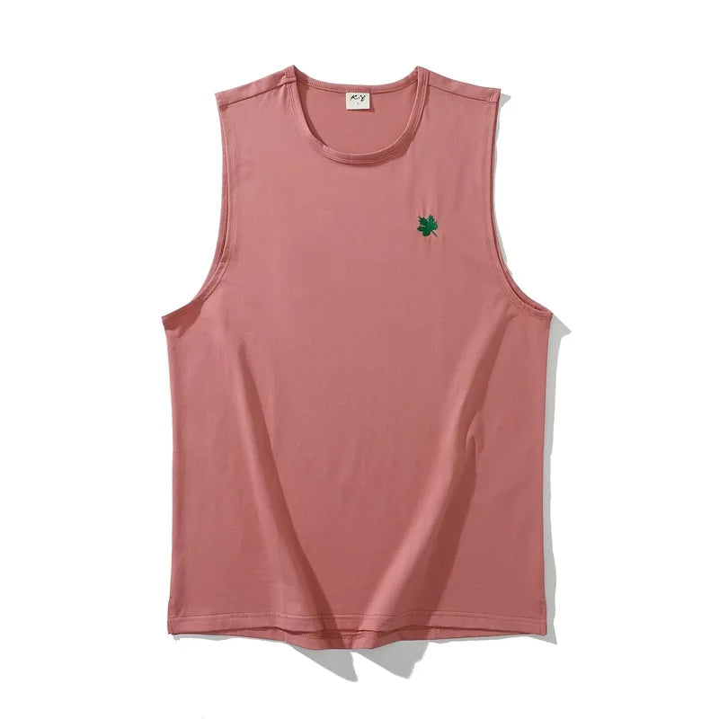 Plus Size Men's Sport Fitness Vest Cotton Trendy Sleeveless T-Shirt Shoulder Vest Casual Top Clearance Special Price