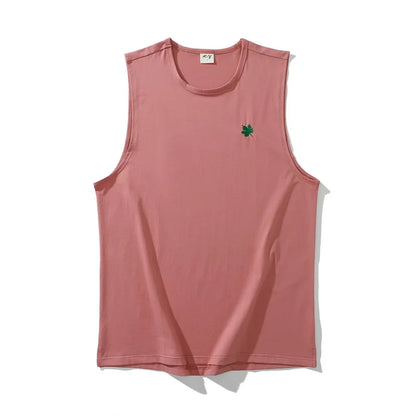Plus Size Men's Sport Fitness Vest Cotton Trendy Sleeveless T-Shirt Shoulder Vest Casual Top Clearance Special Price