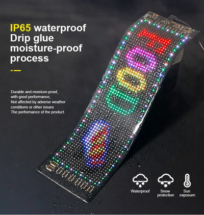 USB LED Matrix Pixel Panel With App Control 5V Flexible Scrolling Bright Advertising LED Signs RGB Pattern Car Animation Display