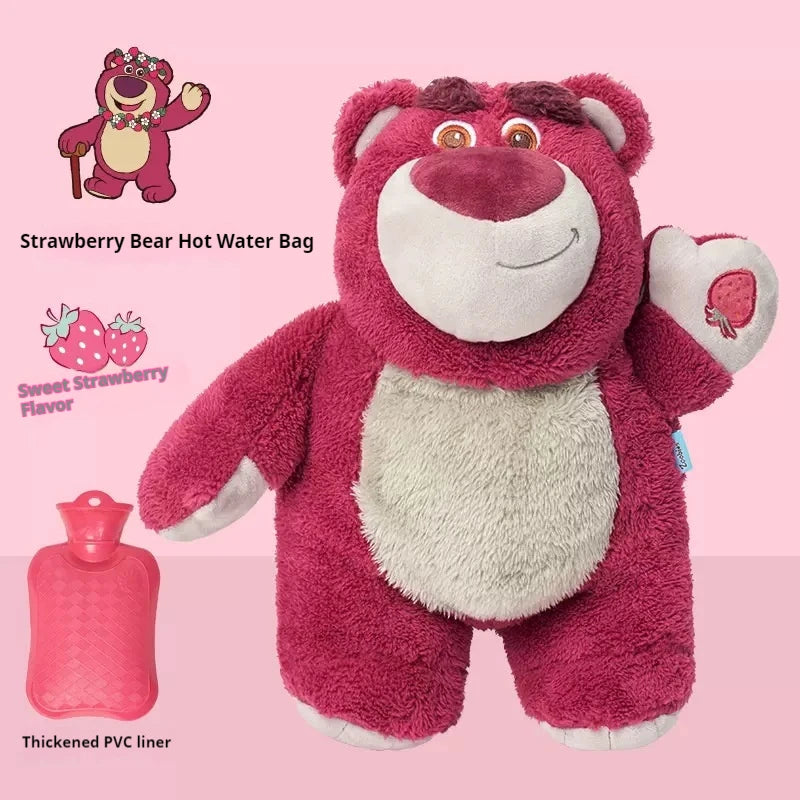 Original Disney Zoobies Hot Water Bag Warm Winter Plush Doll Plushie Lotso Stitch Doll 2-In-1 Useful Gift Toys For Children ﻿