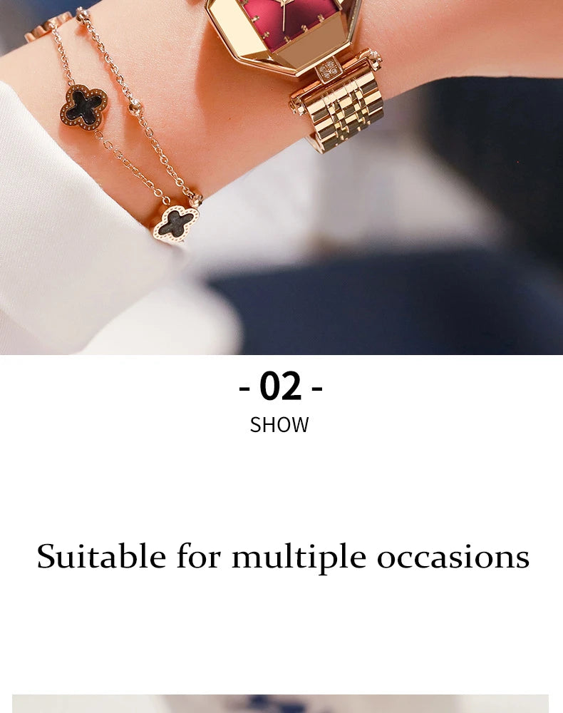 relogio feminino 2024 Luxury Brand Diamond Women Watch Rose Gold Quartz Ladies Wrist Watches Stainless steel Clock Female Watch
