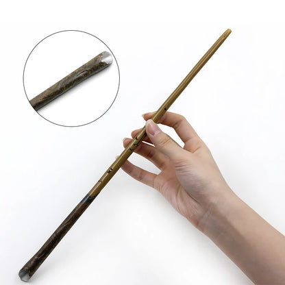 35-42cm Metal Core Potters Magic Wand 20 Species Cosplay Dumbledore Voldemort Malfoy Snape Wands Toys Ticket Badge As Free Gift