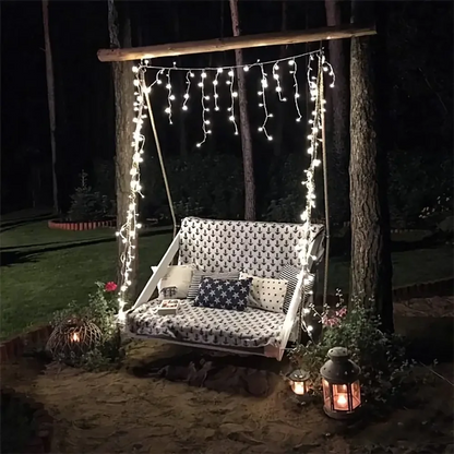 Outdoor Eaves Decoration 7.5M 160Leds Solar lcicle string Lights 8 Lighting Modes Christmas Halloween Party Holiday Lights